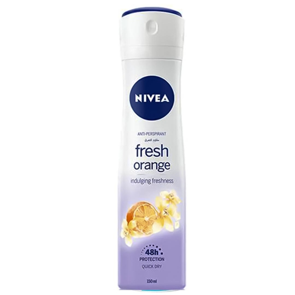 نيفيا مزيل - Nivea Deodorant (سبراى, نسائى, 150ml, فريش اورانج, بدون)