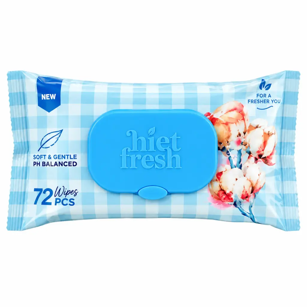 هايت فريش مناديل ازرق - Hiet fresh Wipes Blue 72Pcs