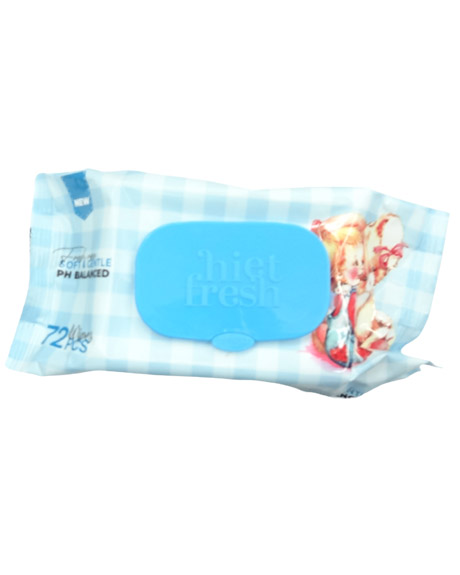 هايت فريش مناديل - Hiet fresh Wipes (بدون, 72PC, ازرق)