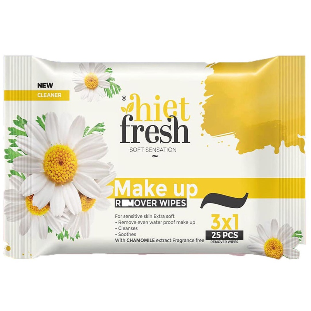 هايت فريش مناديل ازالة مكياج - Hiet fresh Wipes Removal Make up (كاموميل, 25PC)