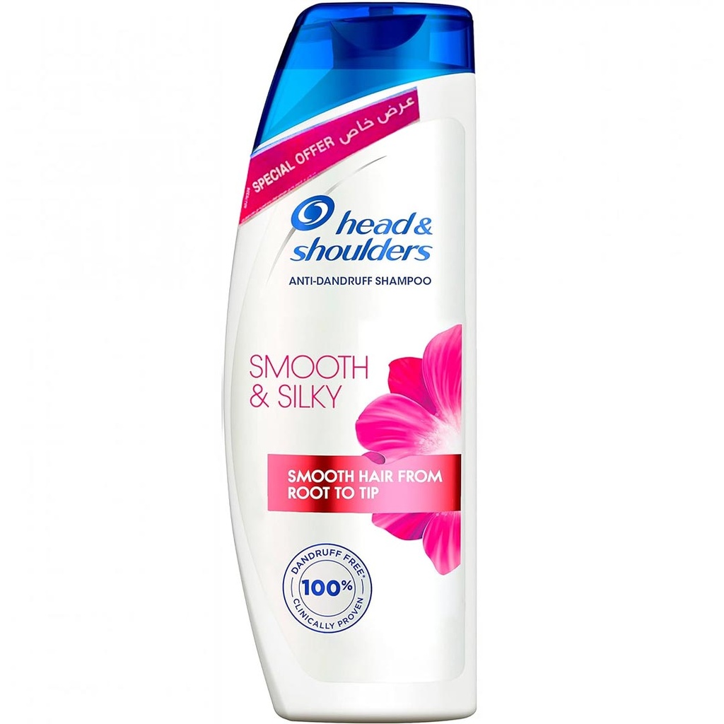 هيد&شولدرز شامبو انسيابى&حريرى - Head&Shoulders Shampoo Smooth&Silky (400ml, عرض خاص)