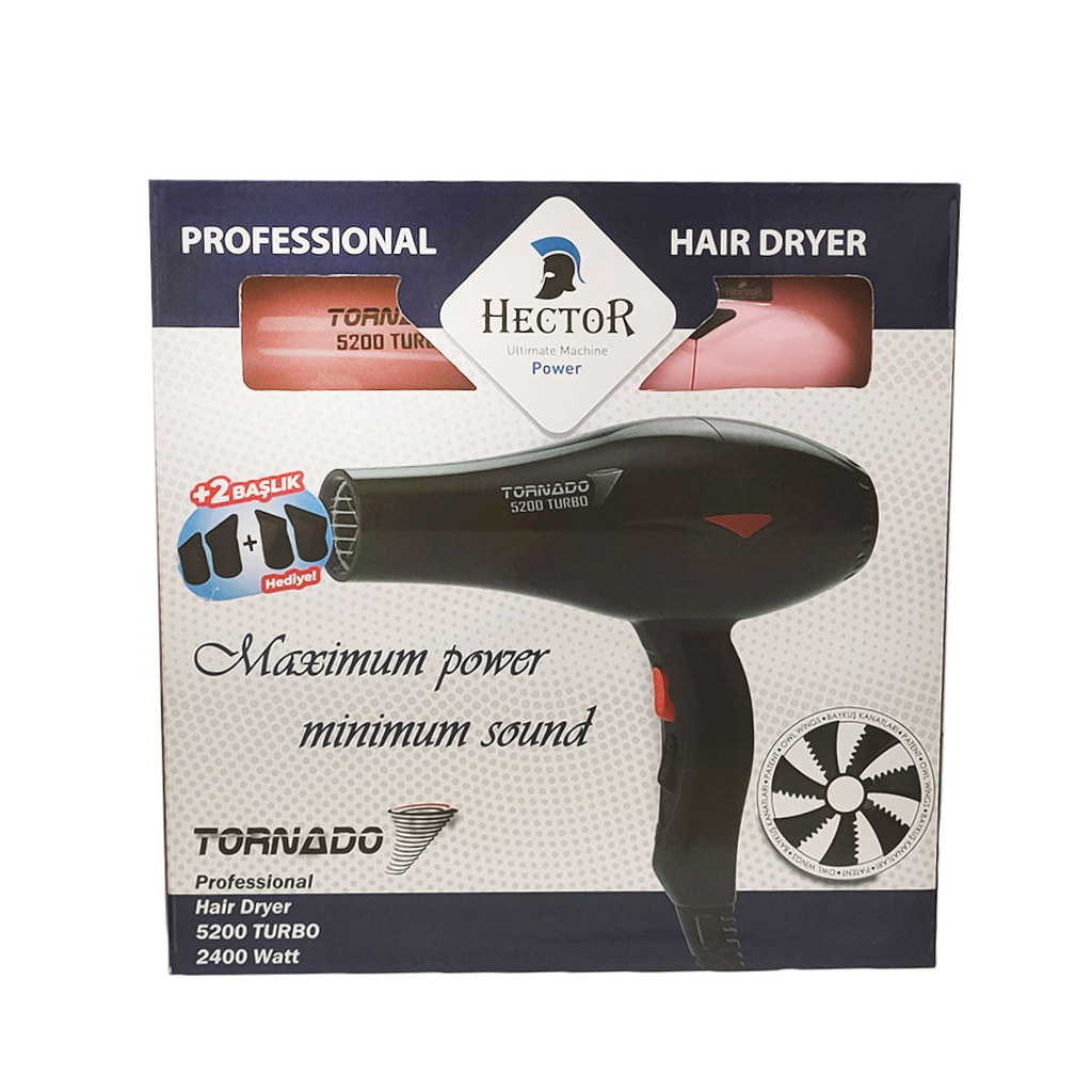هيكتور تورنيدو 5200 تربو سشوار - Hector Tornado 5200 Turbo Hair Dryer (بينك)