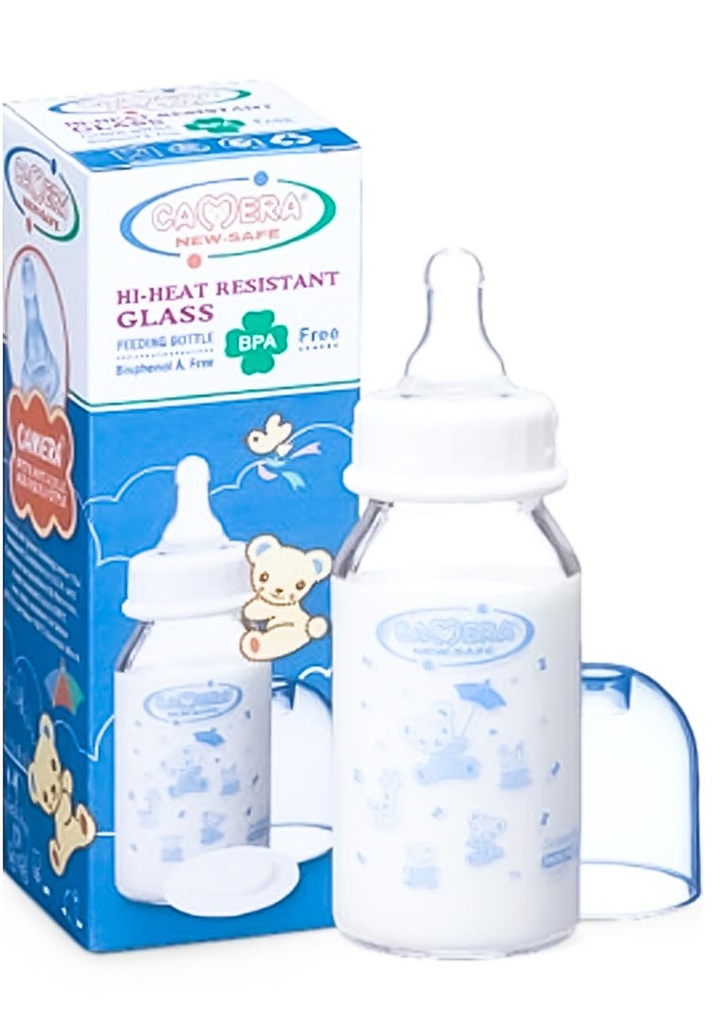 Camera Feeder Bottle Pyrex Glass No:20064 Color: Blue Size: 120ml (120ml, Blue)