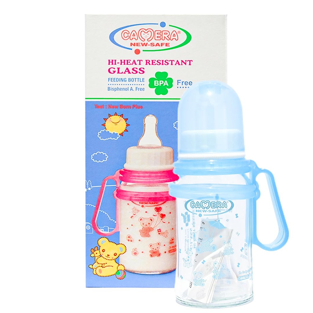 Camera Feeder Bottle Pyrex Glass Hand No:22264 Color: Blue Size: 120ml 