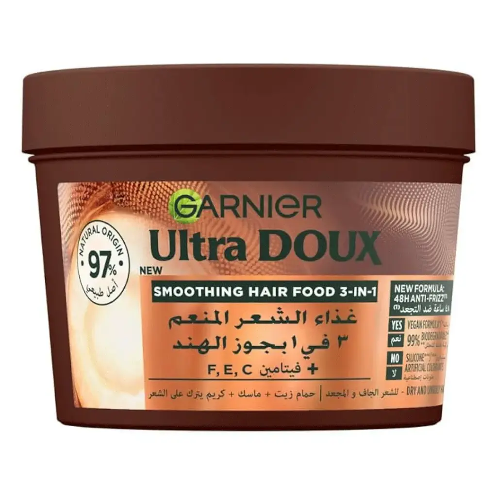 غارنية الترا دوكس حمام كريم 1X3 بجوز الهند - Garnier Ultra Doux Hair Mask 3X1 Coconut