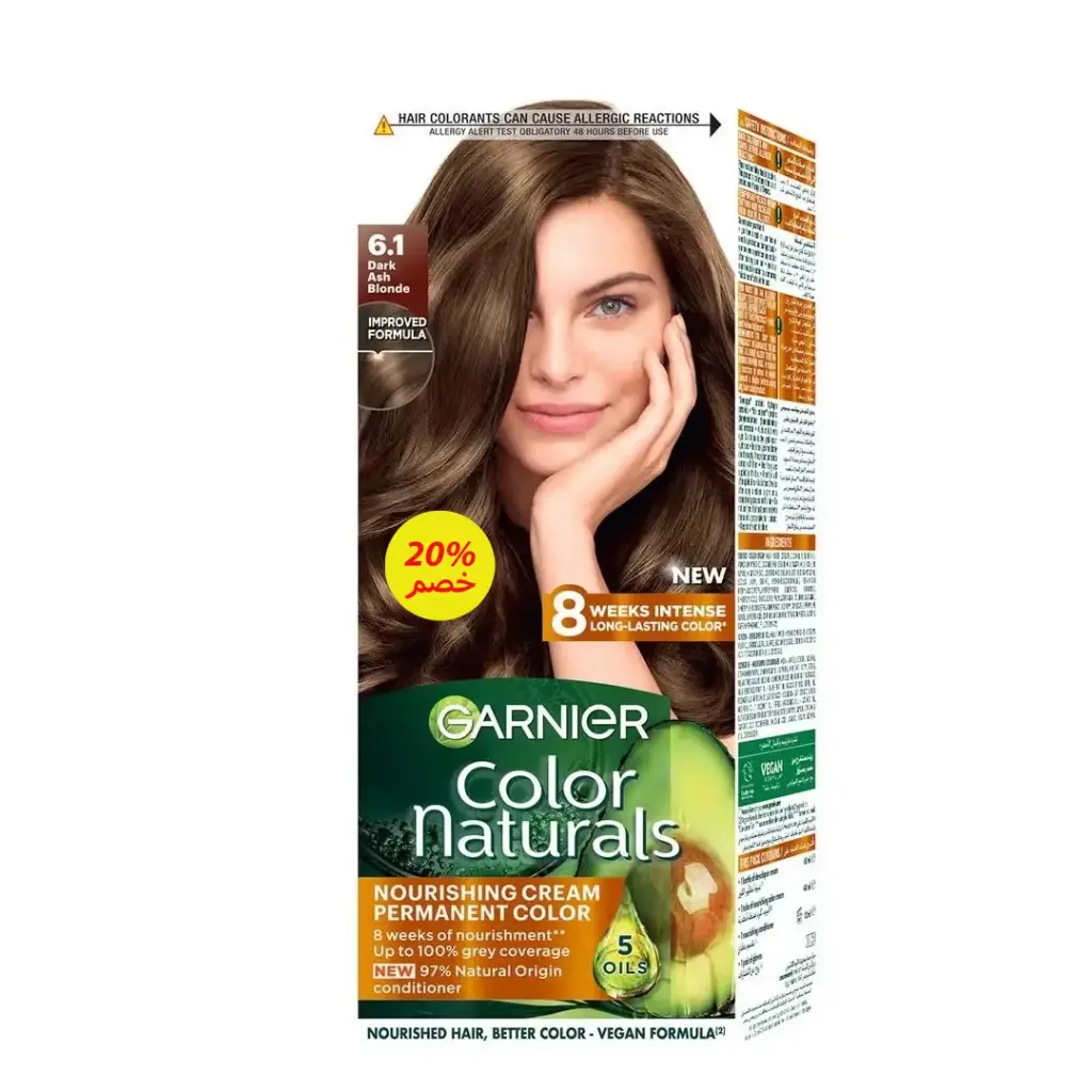غارنية صبغة 1-6 اشقر رمادى غامق خصم 20% - Garnier Color 6-1 Dark Ash Blonde Offer 20%