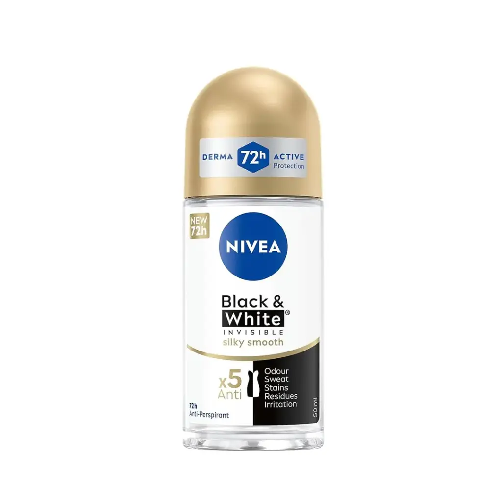 نيفيا رول اون نسائى بلاك & وايت سيلكى سموث - Nivea Roll On Women Black & White Silky Smooth