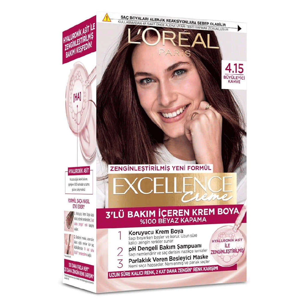 لوريال صبغة اكسيلنس 15-4 بنى مجمد - Loreal Color Excellence 4-15 Frosted Brown