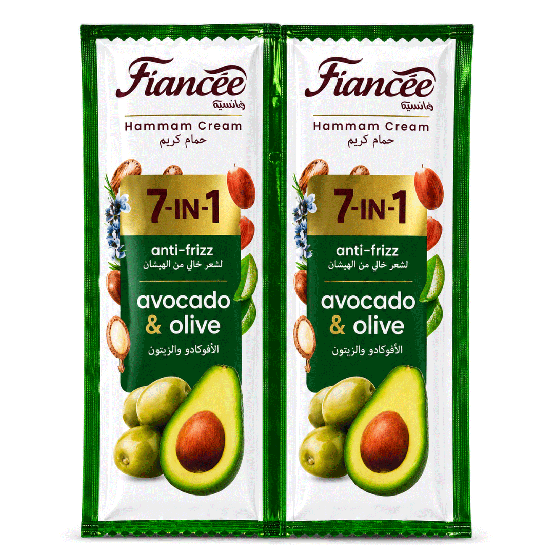 فيانسيه حمام كريم 7×1 افوكادو & زيتون - Fiancee Hair Mask 7×1 Avocado & Olive (30PCS)