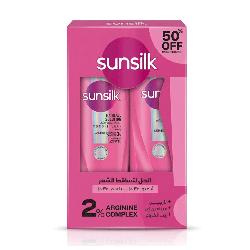 صانسيلك شامبو + بلسم الحل لتساقط الشعر خصم 50% - Sunsilk Shampoo & Conditioner Hairfall Solution Offer 50%