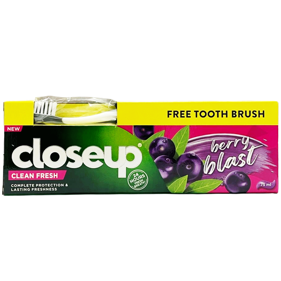 كلوس اب كلين فريش انتعاش التوت + فرشاة اسنان - Closeup Clean Fresh Berry Blast + Tooth Brush (75ml)